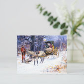 ニューイングランドの古いクリスマス(by Charles Russell) ポストカード (スタンド正面)