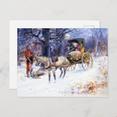 ニューイングランドの古いクリスマス(by Charles Russell) ポストカード (正面/裏面)