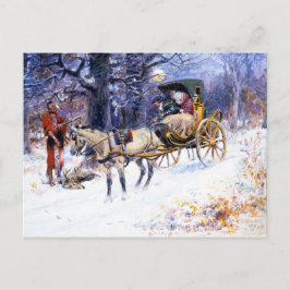 ニューイングランドの古いクリスマス(by Charles Russell) ポストカード