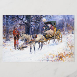 ニューイングランドの古いクリスマス(by Charles Russell) 便箋