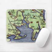 ニューイングランドの地図1677年 マウスパッド (マウス)