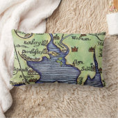 ニューイングランドの地図1677年 ランバークッション (ブランケット)