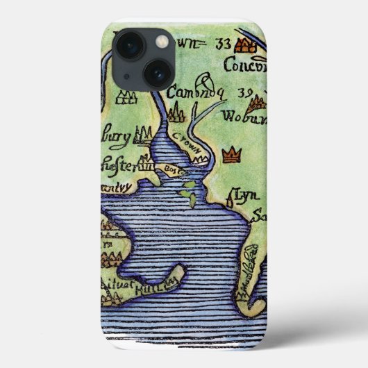ニューイングランドの地図1677 Case-Mate iPhoneケース (裏面)