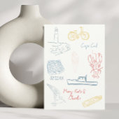 ニューイングランドの夏の日付を結婚保存 招待状