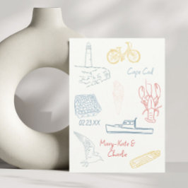 ニューイングランドの夏の日付を結婚保存 招待状