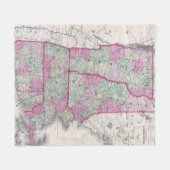 ニューイングランドの州(1864年)のヴィンテージの地図 フリースブランケット (正面(横))