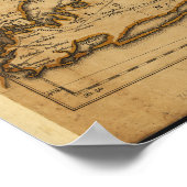 ニューイングランドの最も人の多い地域の地図1755 ポスター (角)