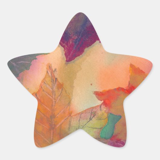 ニューイングランドの海岸沿いの紅葉 星シール (正面)
