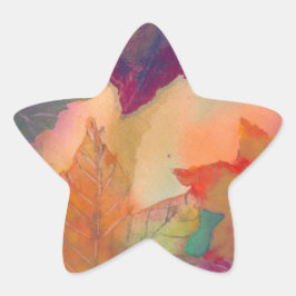 ニューイングランドの海岸沿いの紅葉 星シール