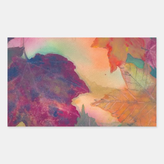 ニューイングランドの海岸沿いの紅葉 長方形シール (正面)