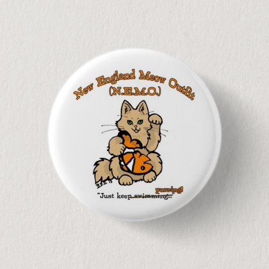 ニューイングランドの猫の鳴き声の用品類ボタン 缶バッジ (正面)