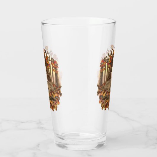 ニューイングランドの秋にホワイトテールディアー紅葉 タンブラーグラス (右)