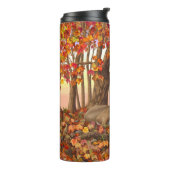 ニューイングランドの秋にホワイトテールディアー紅葉 タンブラー (回転左)