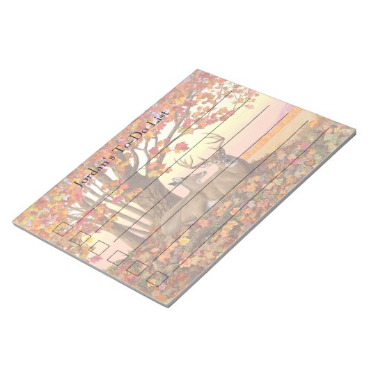 ニューイングランドの秋にホワイトテールディアー紅葉 ノートパッド (アングル)