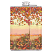 ニューイングランドの秋にホワイトテールディアー紅葉 フラスク (裏面)