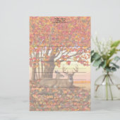 ニューイングランドの秋にホワイトテールディアー紅葉 便箋 (スタンド正面)