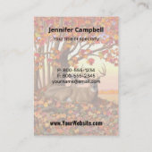 ニューイングランドの秋にホワイトテールディアー紅葉 名刺 (裏面)