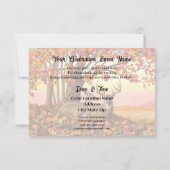 ニューイングランドの秋にホワイトテールディアー紅葉 招待状 (裏面)