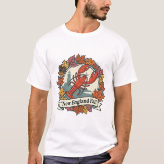 ニューイングランドの秋のロブスター Tシャツ