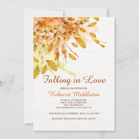 ニューイングランドの秋の招待状 招待状 (正面)