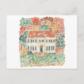 ニューイングランドの秋の水彩旅行 インビテーションポストカード (正面)