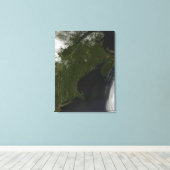 ニューイングランドの衛星ビュー キャンバスプリント (インサイチュ (ウッドフロア))