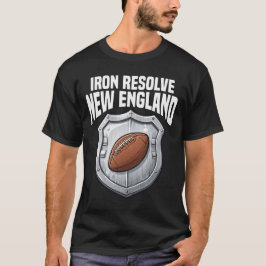 ニューイングランドの鉄の決意 - ニューイングランドのアメリカンフットボール Tシャツ