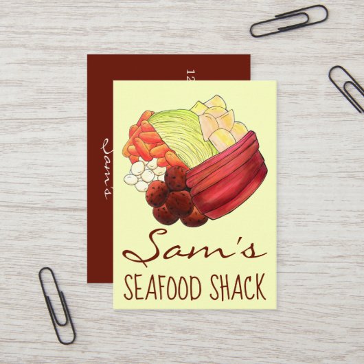 ニューイングランドの食事ゆでディナーコーニングビーフキャベツ 名刺 (正面/裏面インサイチュ)