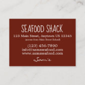 ニューイングランドの食事ゆでディナーコーニングビーフキャベツ 名刺 (裏面)