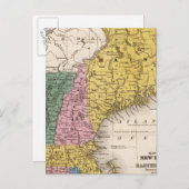 ニューイングランドまたは東の州の地図 ポストカード (正面/裏面)