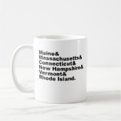 ニューイングランドを構成する6つの北東州 コーヒーマグカップ (左)