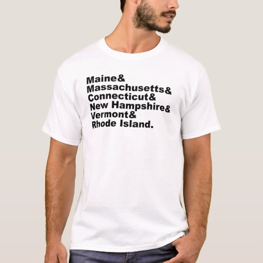 ニューイングランドを構成する6つの北東部の州 Tシャツ (正面)