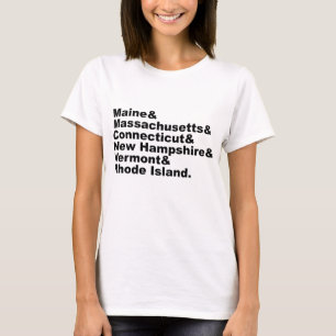 ニューイングランドを構成する6つの北東部の州 Tシャツ