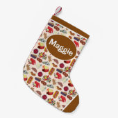 ニューイングランドフーズロブスタークラムズクランベリー スモールクリスマスストッキング (正面 (吊り時))