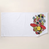 ニューイングランドロブスタークランベイシーフードディナー ビーチタオル (正面)