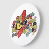 ニューイングランドロブスタークランベイシーフードディナー ラージ壁時計 (傾斜)