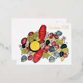 ニューイングランドロブスタークランベイシーフードディナー 箔シーズンポストカード (正面/裏面)