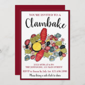 ニューイングランドロブスター煮込み クラムベイク 海鮮ディナー 招待状 (正面/裏面)
