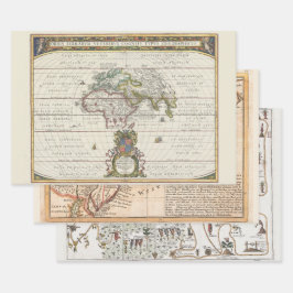 ニューイングランド世界のレアアステカマップ | ラッピングペーパーシート