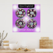 ニューイングランド冬のアスターリースウォールアート ポスター (キッチン)