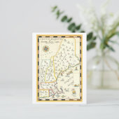 ニューイングランド夏遊地ヴィンテージマップ ポストカード (スタンド正面)