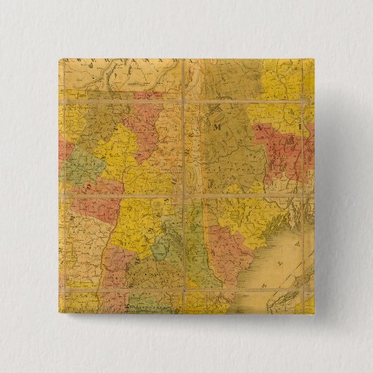 ニューイングランド州の地図 缶バッジ (正面)