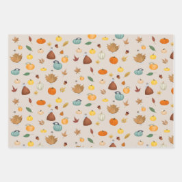 ニューイングランド感謝祭Northeast Autumn Maple ラッピングペーパーシート