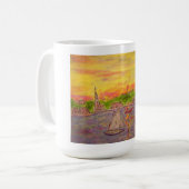 ニューイングランド村の夕日 コーヒーマグカップ (正面左)