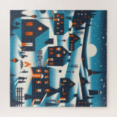 ニューイングランド村 – ウィンターシーンカード ジグソーパズル (横)