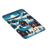 ニューイングランド村 – ウィンターシーンカード マグネット (右側)