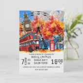 ニューイングランド水彩招待状テンプレート、東C 招待状 (スタンド正面)