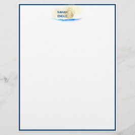 ニューイングランド水彩海岸シェル レターヘッド