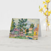 ニューイングランド沿岸村 | モーリス・プレンダーガスト カード (黄色い花)