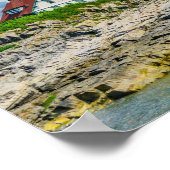 ニューイングランド灯台の海岸景観 ポスター (角)